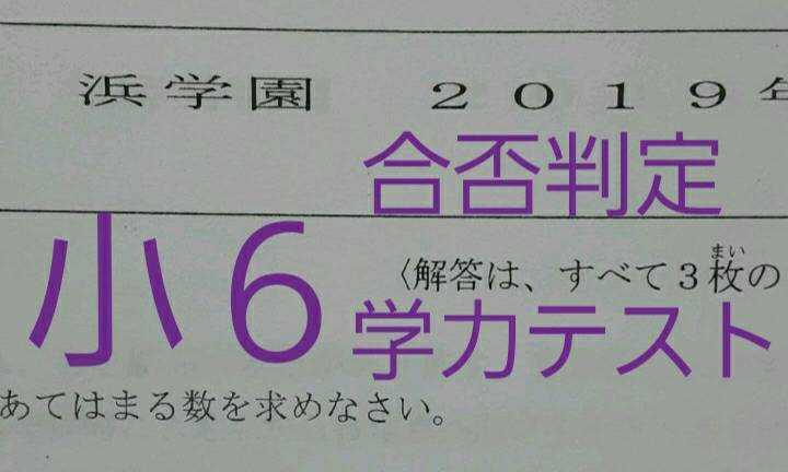 浜学園　小６　最新版　2019年版　合否判定学力テスト　第1回　最難関　中学受験_画像1