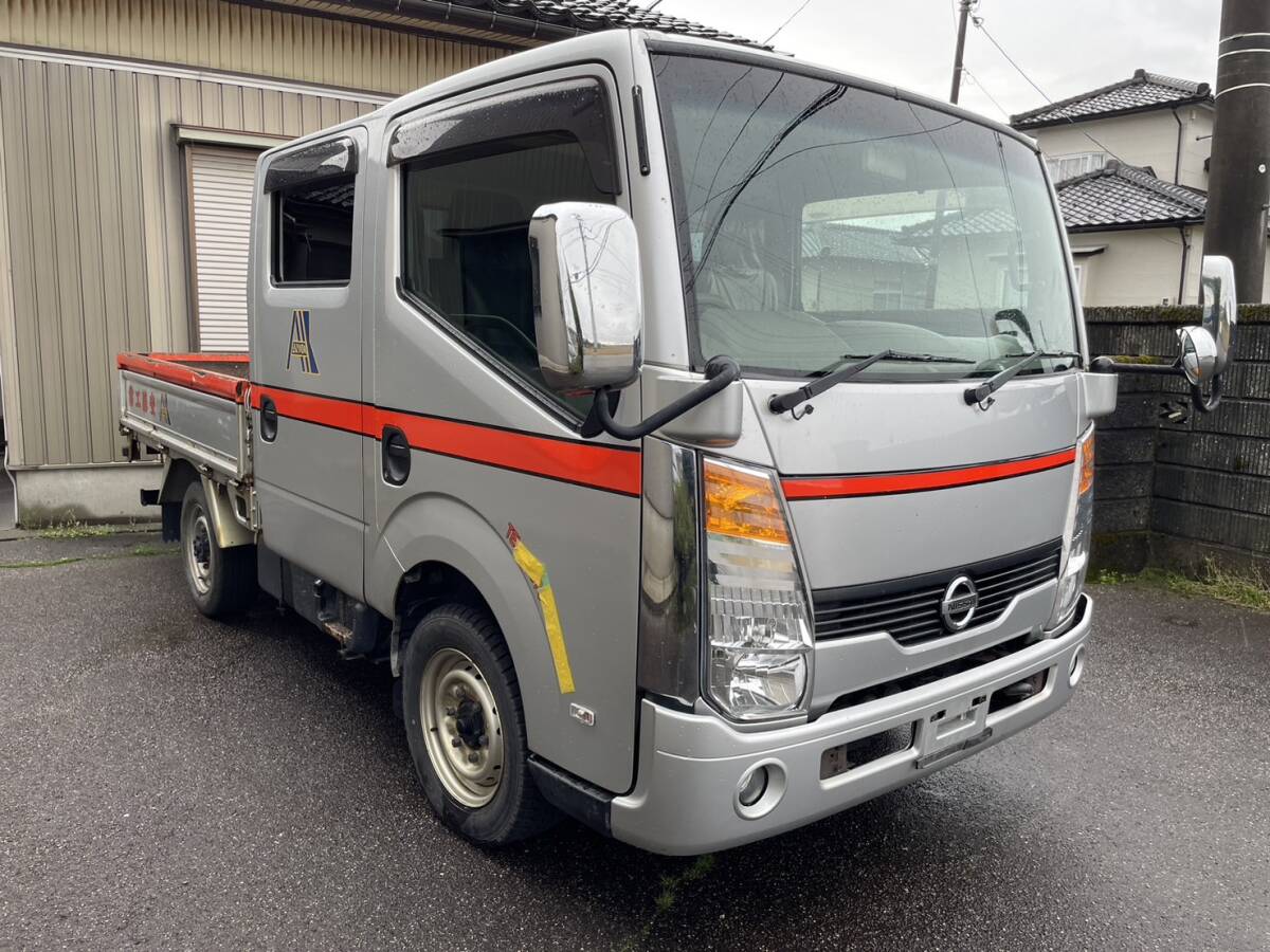 !!!1万円スタート!!!★ニッサンアトラス Wキャブ 平ボディ★パートタイム４WD★５MT★ZD30DDTi ターボ★内装良好★の画像1