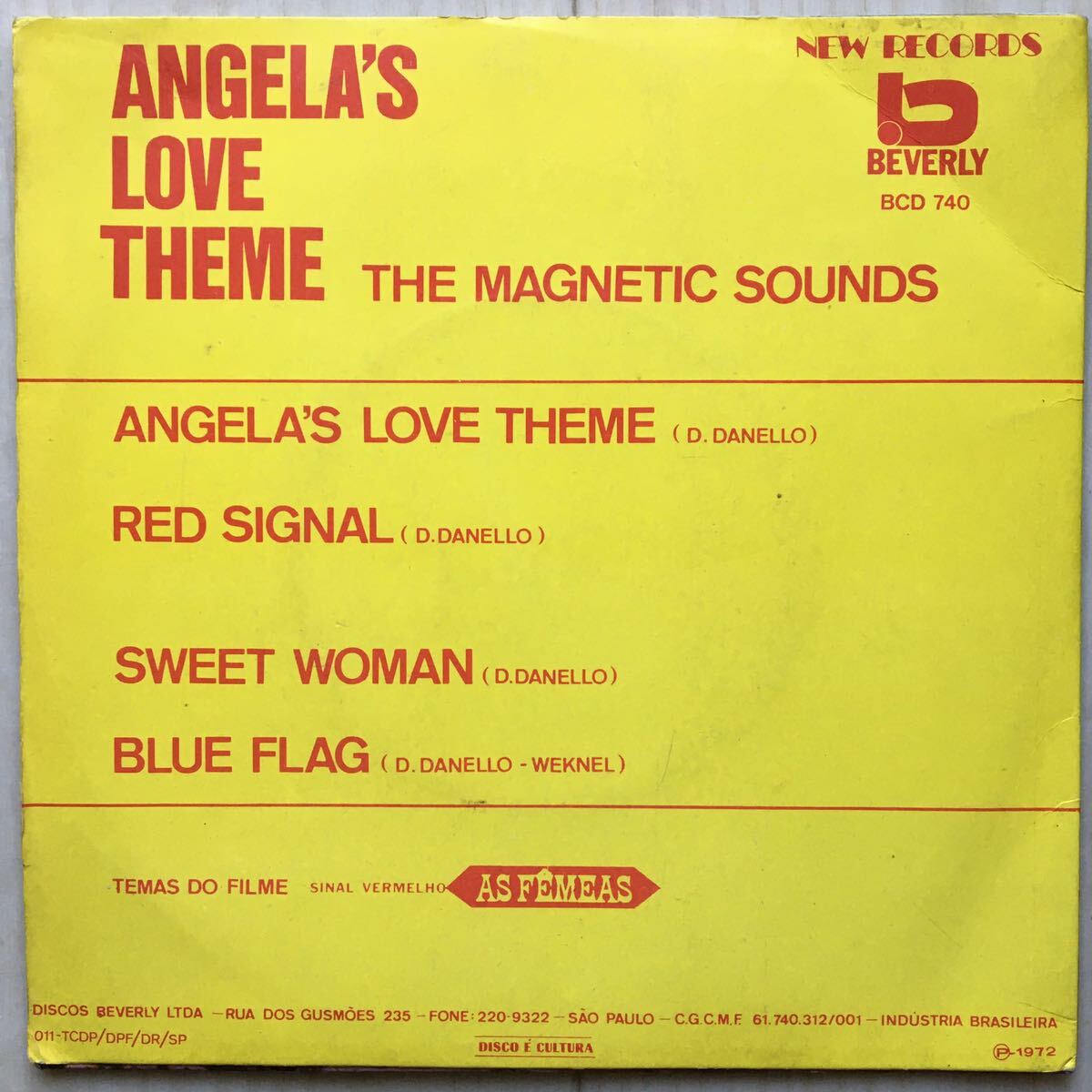 The Magnetic Sounds / Angela's Love Theme / Red Signal / brazil funk rare groove 7インチ_画像2