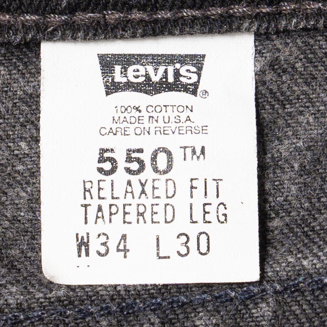 W34 L30 USA製 Levi’s 550 デニム パンツ ブラック ビンテージ リーバイス 501 560 シルバータブ Levis vintage アメリカ製_画像6