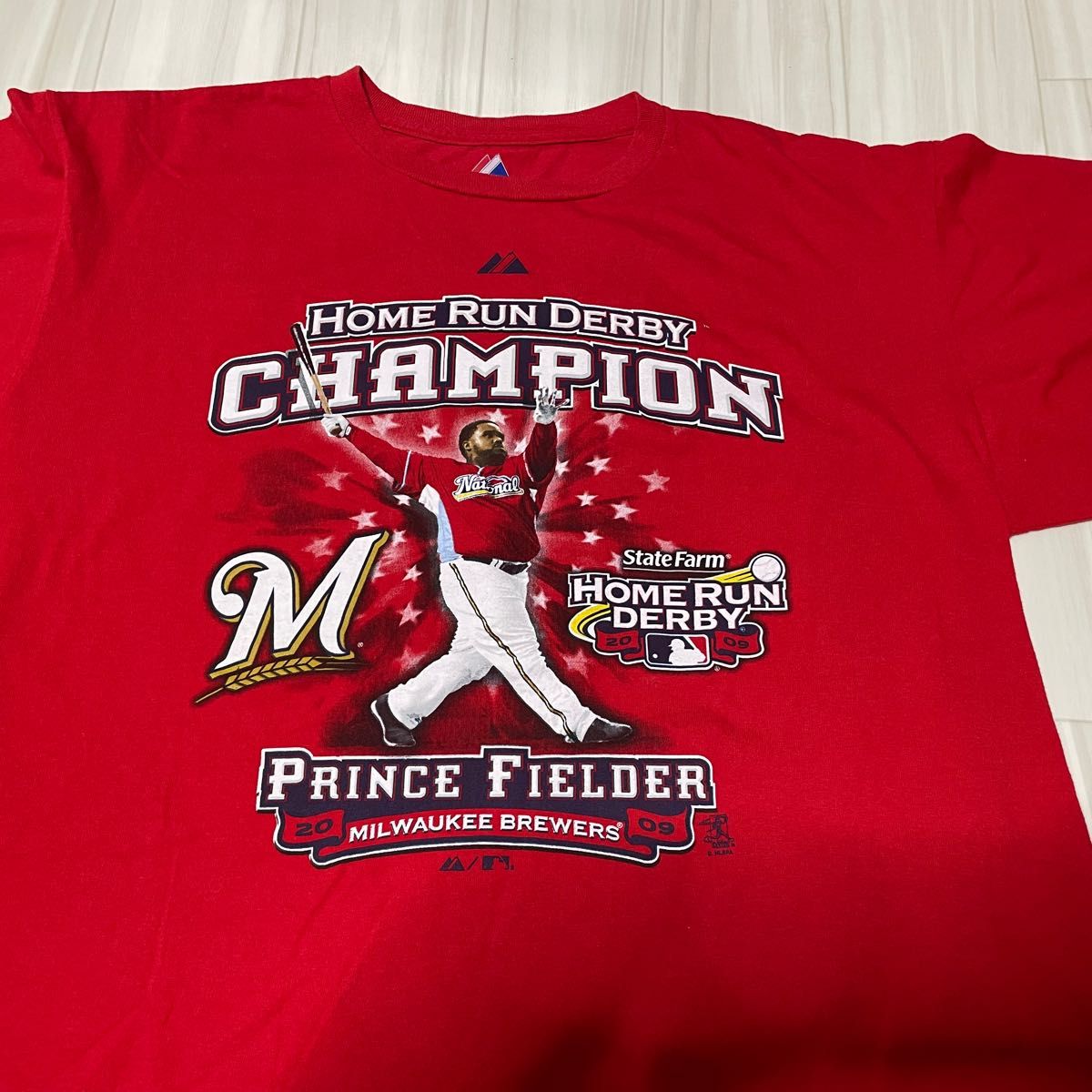 MLBワールドシリーズ、ホームランダービー2008記念Tシャツ。USサイズL、ユーズド品洗濯済です。 