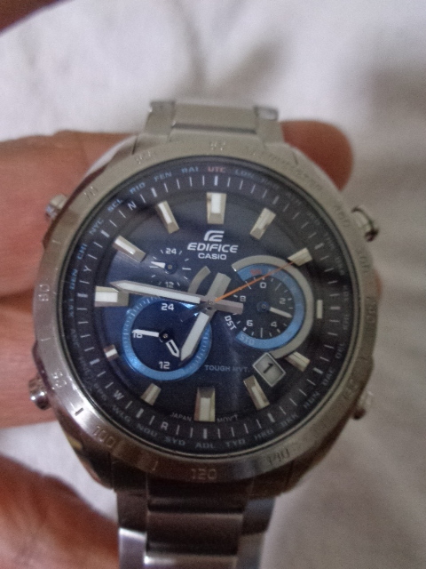  wristwatch CASIO EDIFICE/ Casio Edifice solar watch /5423 EQW-T620/ face blue 3 hands / normal operation goods /