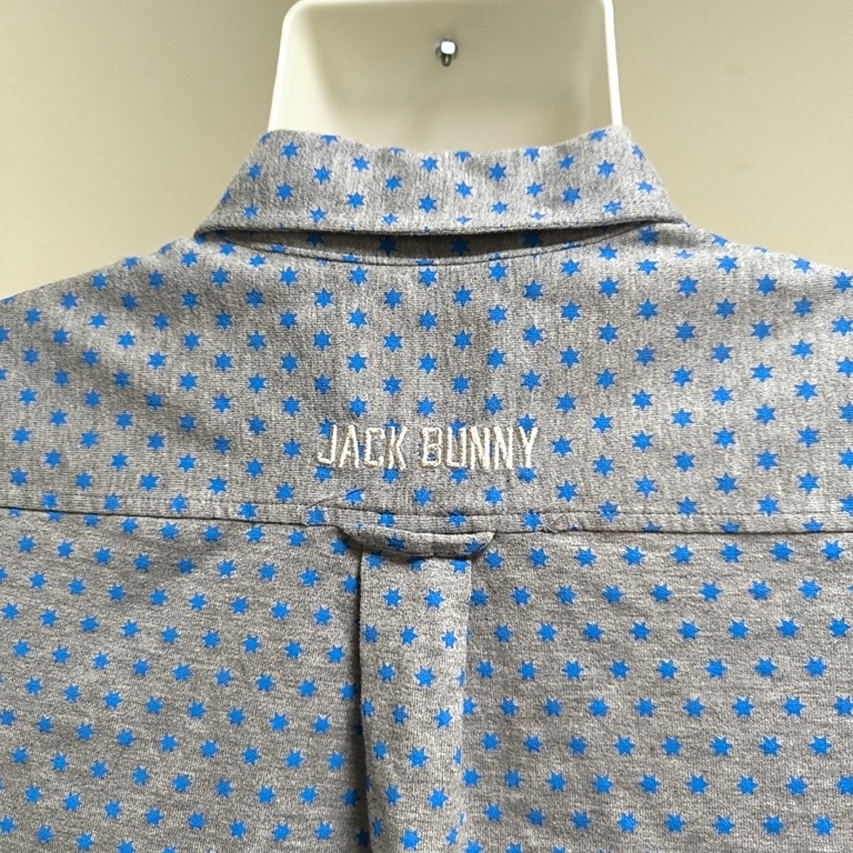 ジャックバニー　パーリーゲイツ ゴルフ　Jack Bunny PEARLYGATES GOLF　メンズ　半袖ポロシャツ　星柄デザイン サイズ4 グレー スポーツ_画像5