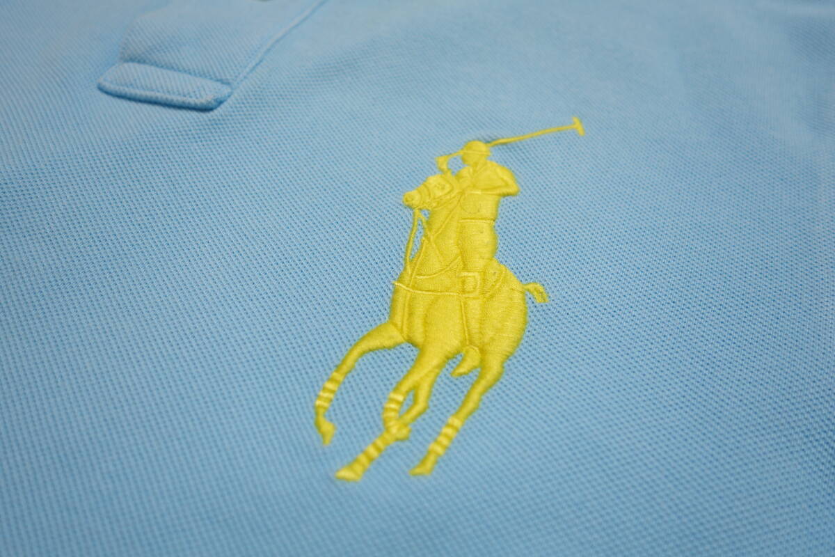 877■ラルフローレン RALPH LAUREN ビッグポニー＊ナンバリング 鹿の子 半袖ポロシャツ/Mサイズ 【送料300円】_画像7