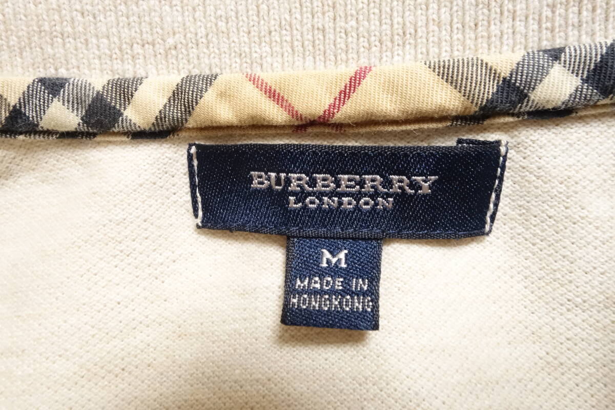 886# Burberry BURBERRY LONDON олень. . рубашка-поло с коротким рукавом Hong Kong производства do корова автомобиль период /M [ стоимость доставки 300 иен ]