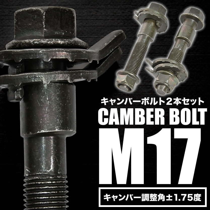 キャンバーボルト 17mm 2本 キャンバー調整 ±1.75度 M17 CXR20G TCR20G エスティマエミーナ エスティマルシーダ フロント_画像2