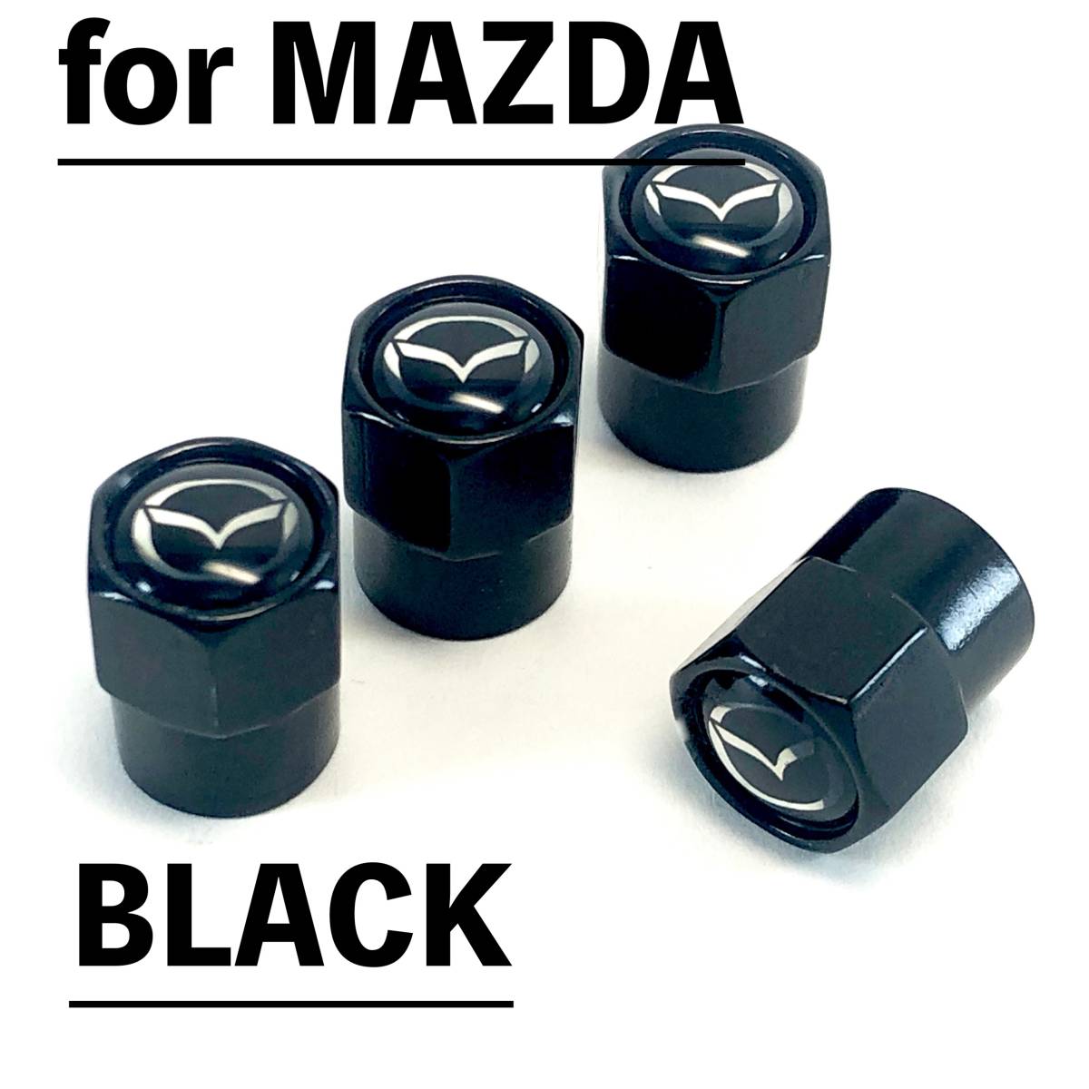 ◇送料無料◇マツダ◇MAZDA◇エアーバルブキャップ◇ブラック◇エアバルブキャップ◇タイヤバルブキャップ◇の画像1