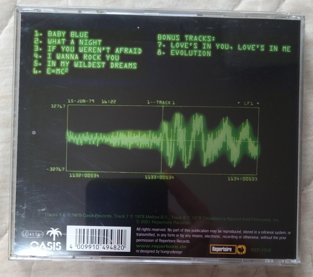GIORGIO MORODER E=MC2 first electronic live to digital album 旧規格リマスター輸入盤中古CD ジョルジオ・モロダー 相対性理論 REP4948_画像2