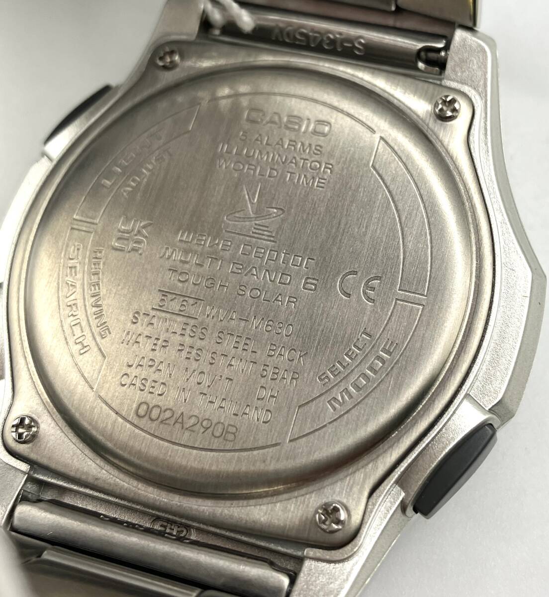 【7293】CASIO カシオ wave ceptor WVA-M630D-1A2JF 腕時計 ソーラー電波時計 箱付き 不動 ジャンクの画像8