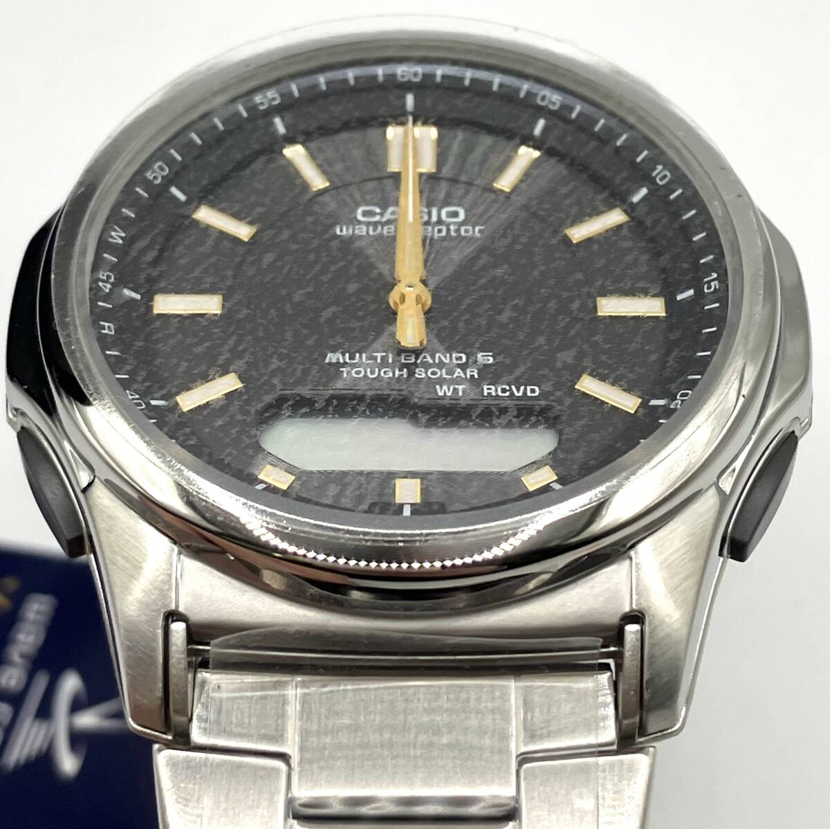 【7293】CASIO カシオ wave ceptor WVA-M630D-1A2JF 腕時計 ソーラー電波時計 箱付き 不動 ジャンクの画像3