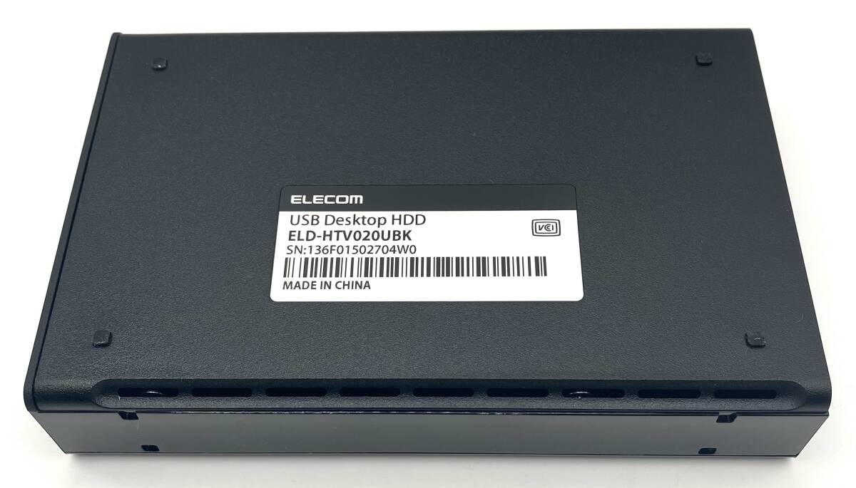 【7577】ELECOM エレコム 外付けハードディスク 2.0TB ELD-HTV020UBK 外付けHDD テレビ録画対応 ACアダプター付 USBケーブル付 動作確認済の画像6