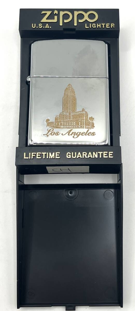 【7613】ZIPPO ジッポ Los Angeles ロサンゼルス オイルライター 喫煙具 ケース付き 火花〇 動作未確認 ライター オイルライター_画像1