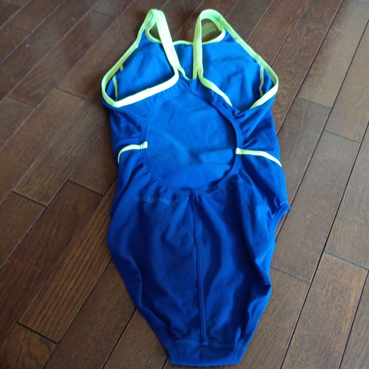 スピード 競泳水着 レディースMサイズ 日本製 ブルー×蛍光イエローの画像4