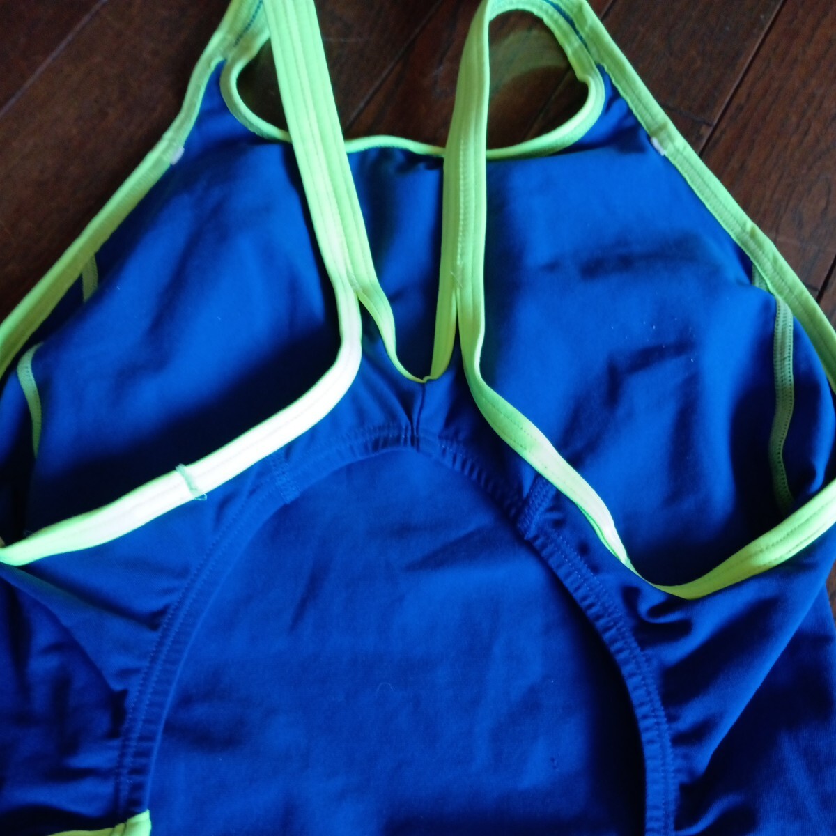 スピード 競泳水着 レディースMサイズ 日本製 ブルー×蛍光イエローの画像5