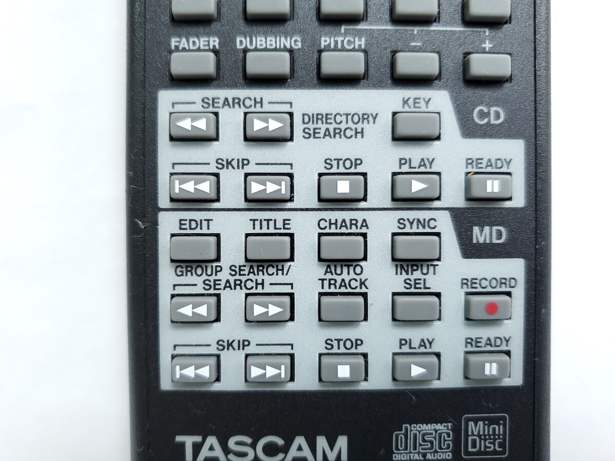 純正 TASCAM リモコン RC-MC1 動作確認◯ MD-70CD-S 用 MDレコーダー オーディオリモコンの画像3