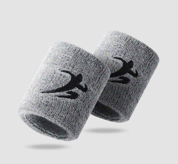 [ two piece set ] wristband sweat cease . sweat speed . cotton material for sport ( color : gray )