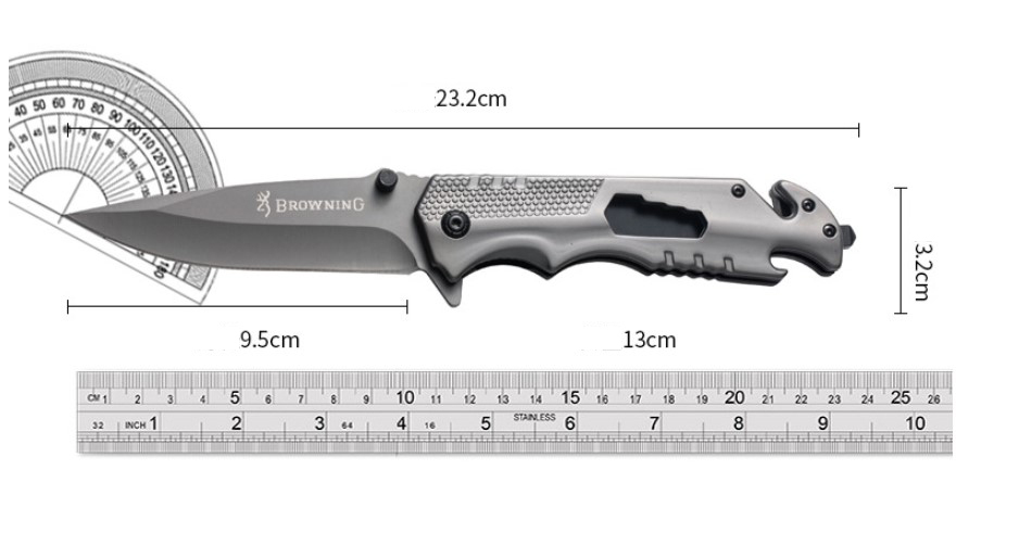 アウトドア ナイフ フォールディングナイフ キャンプ 折りたたみナイフ 5-IN-1多機能ナイフ（色：ブラック） Q10_画像5