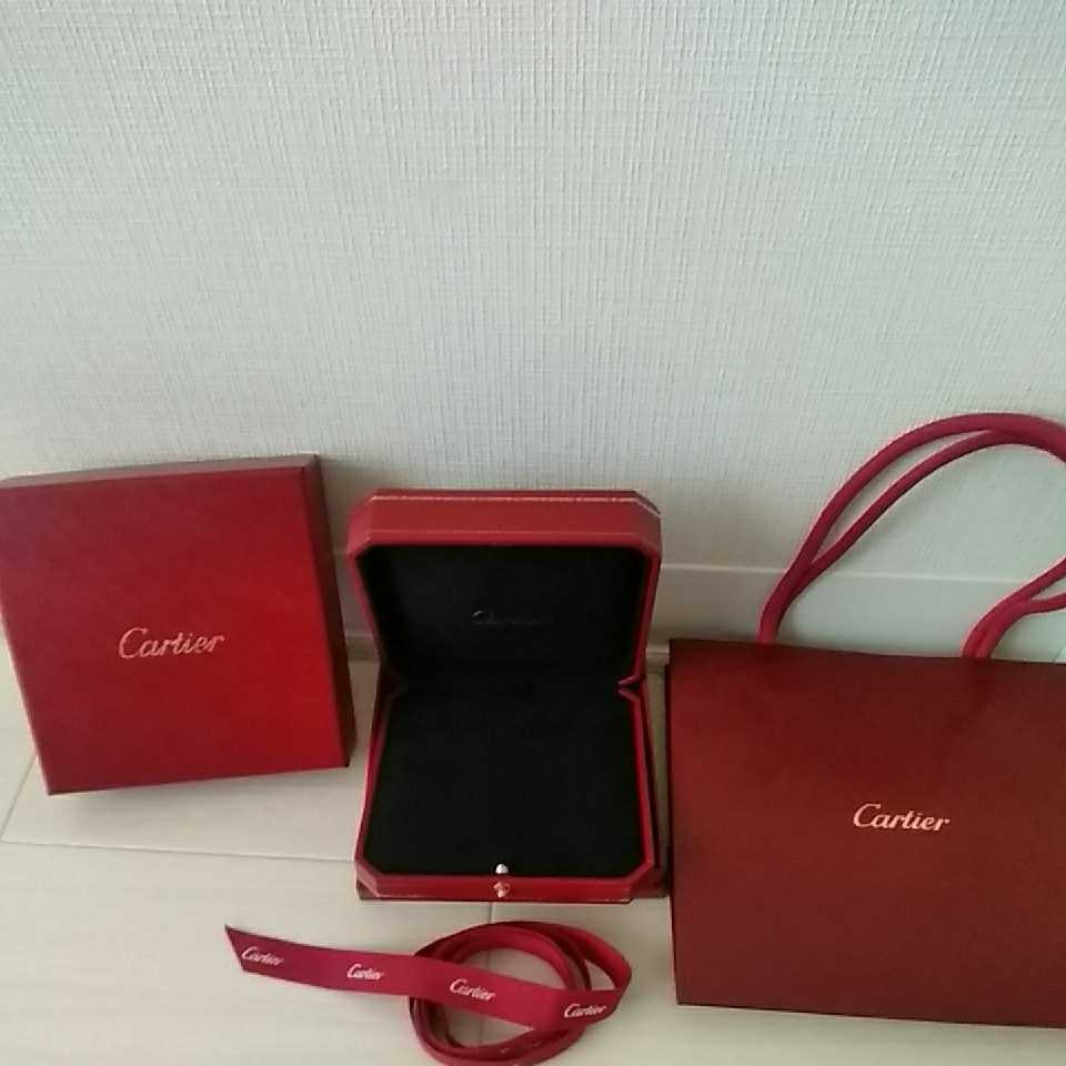 カルティエ Cartier ネックレスケース　箱　リボン　ショップ袋_画像1