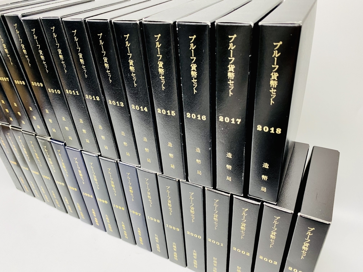 通常プルーフ貨幣セット 昭和 平成 1987~2018年 32点コンプリート 額面21312円 記念硬貨 限定貨幣 COIN コイン PROOF SET 鏡面仕上げ_画像2