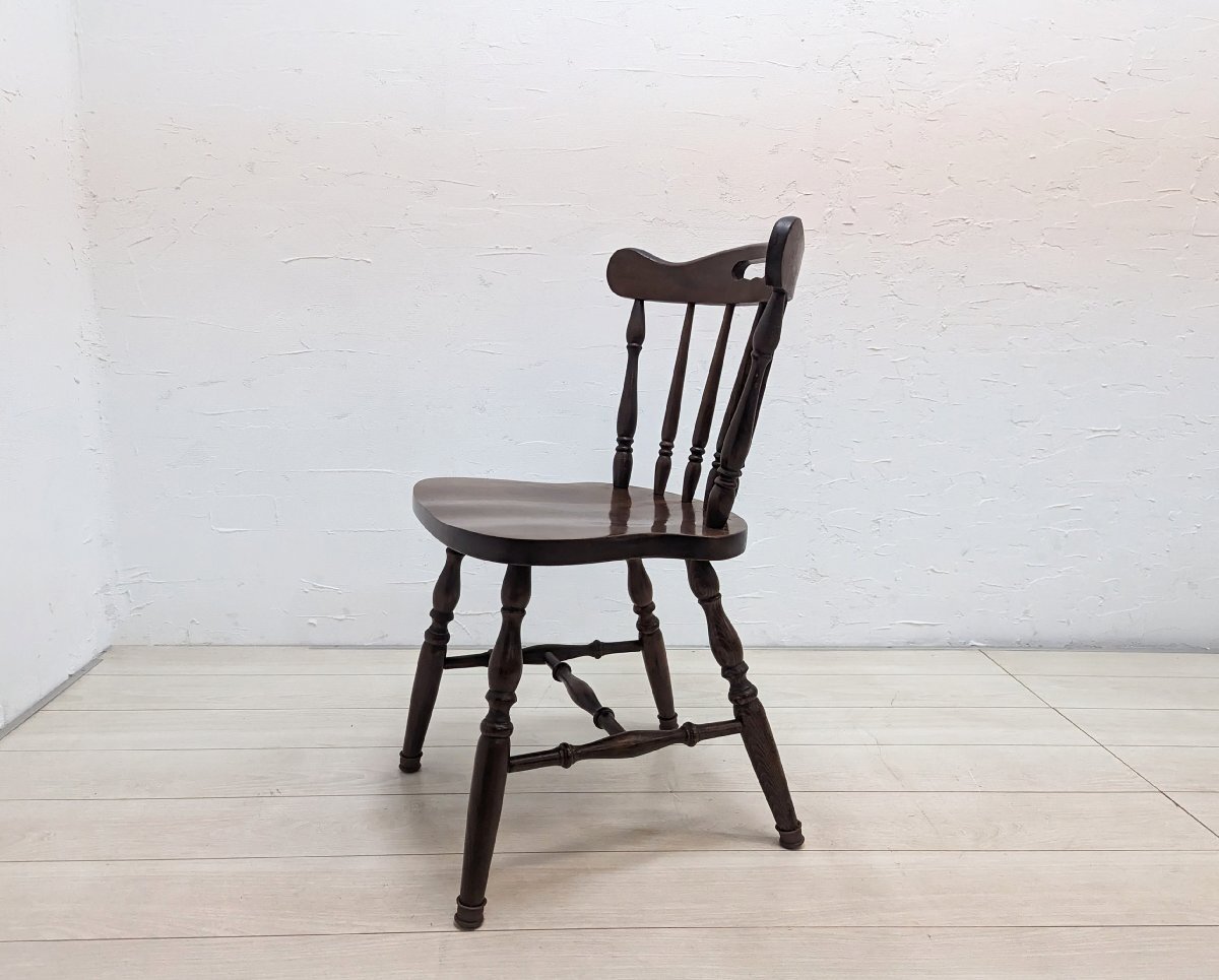 柏木工 ウィンザーチェア ダイニングチェア 椅子 木製 アンティーク家具 昭和レトロ ヴィンテージ Aの画像3