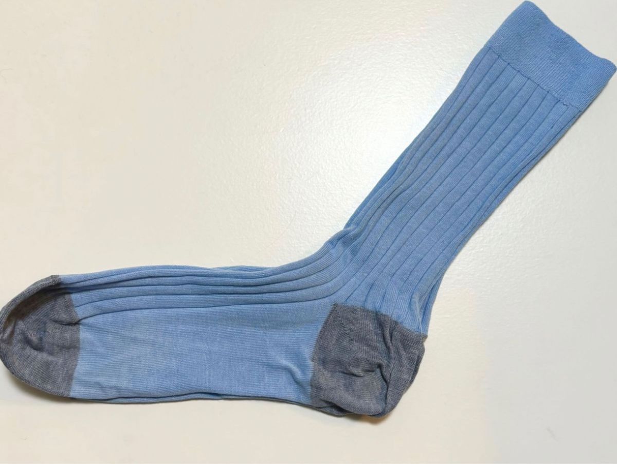ドゥロワー　パンセレラ　PantherellaｘDrawer バイカラーソックス　靴下 リブタイプ