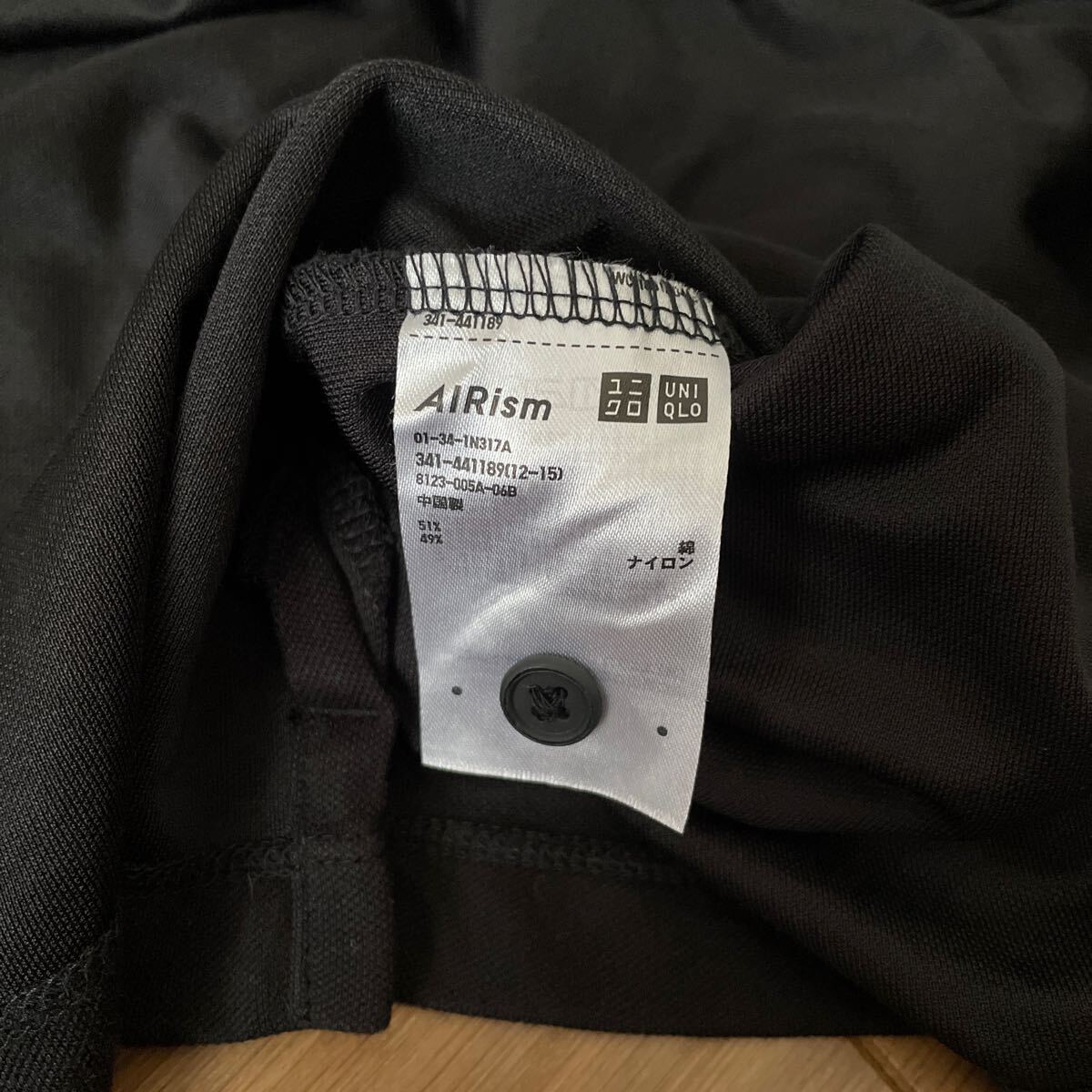送料無料 ユニクロ セオリー エアリズム スリムフィット フルオープンポロシャツ 大きいサイズ XL 半袖シャツ ブラック Theory UNIQLO の画像4