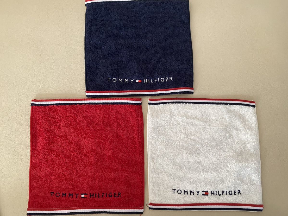 1円〜TOMMY HILFIGER トミーヒルフィガー【新品】タオルハンカチ枚6枚組ミニハンカチ