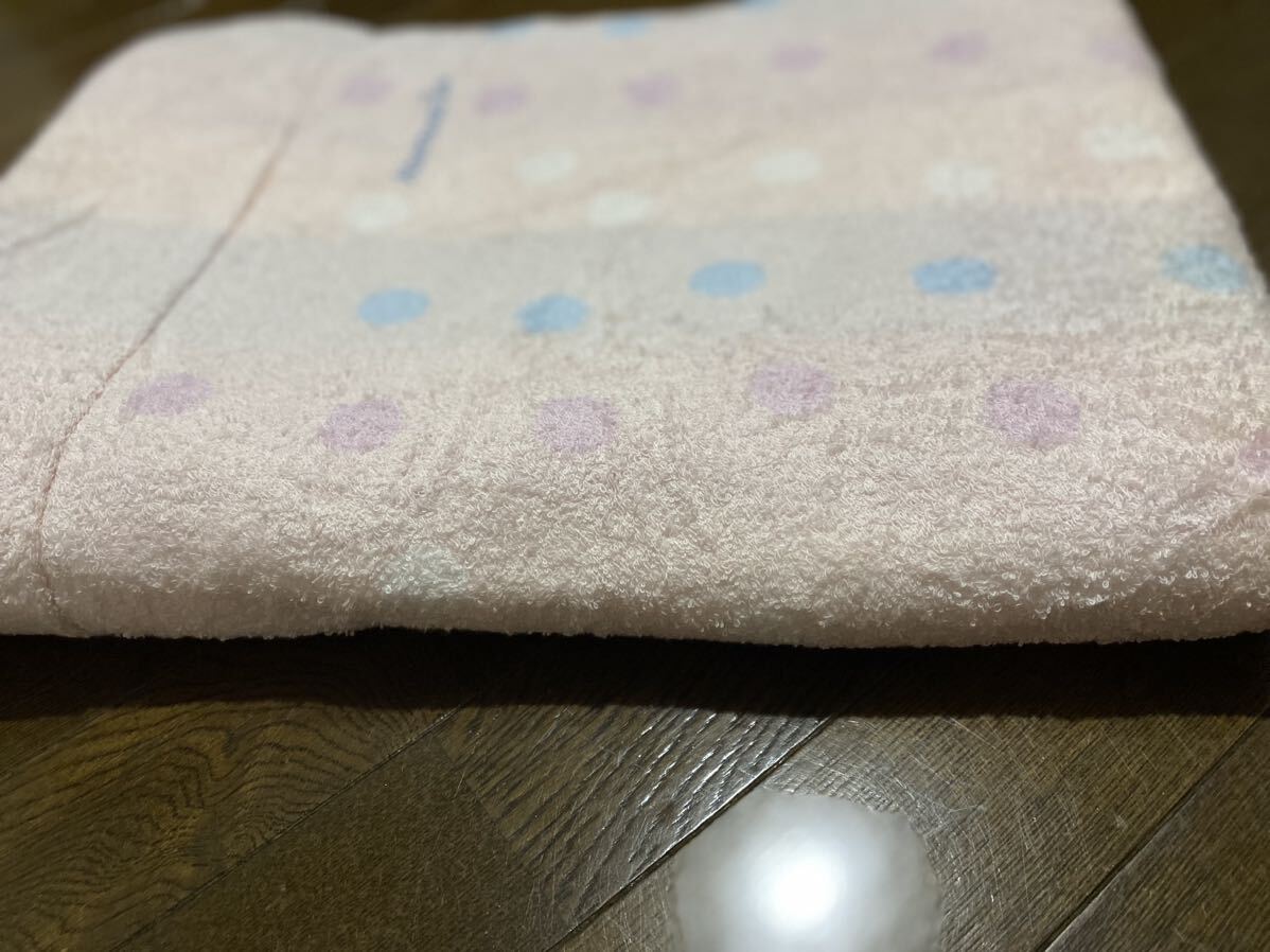 1円～ アフタヌーンティ【新品】ドッド柄タオルケット 日本製 ベビーピンクの画像3