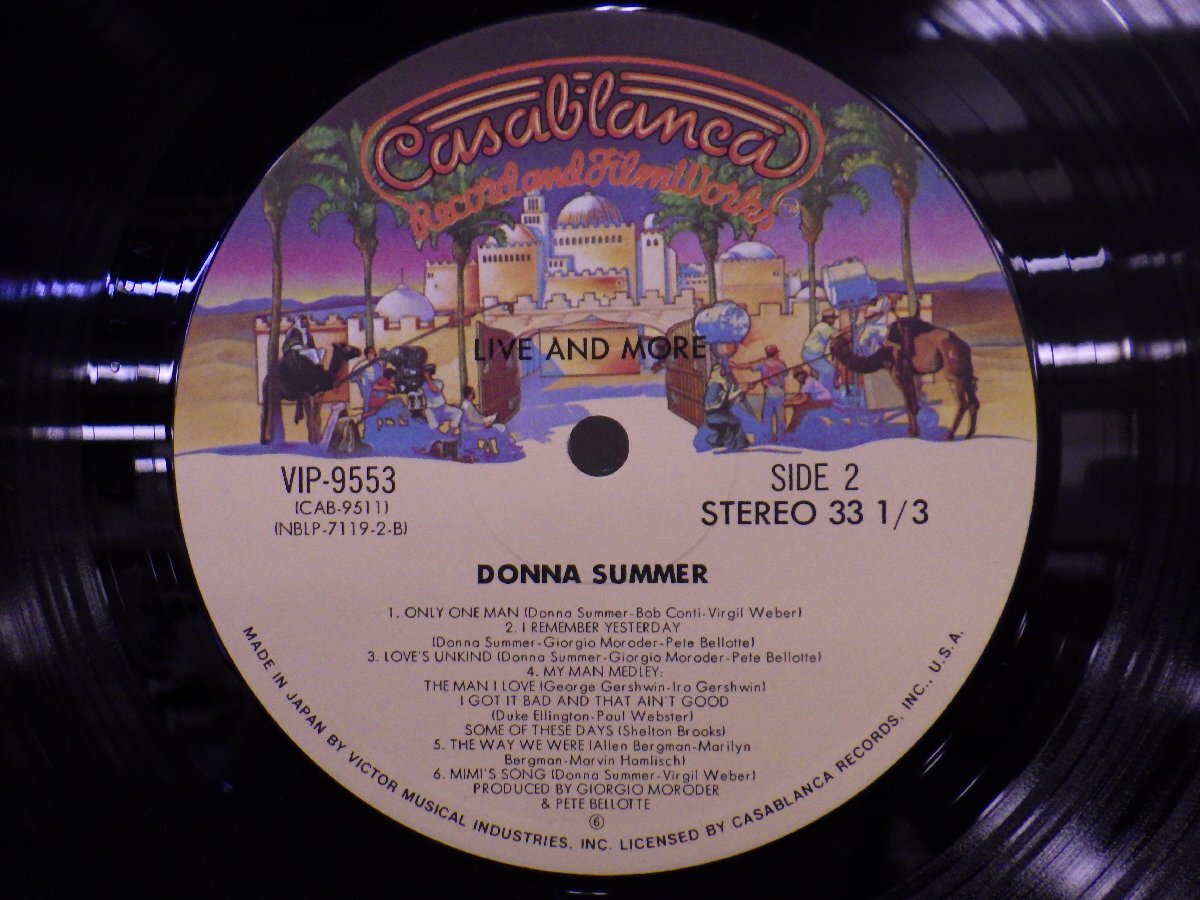 LP レコード 2枚組 DONNA SUMMER ドナ サマー LIVE AND MORE 【E+】 D16644Bの画像7