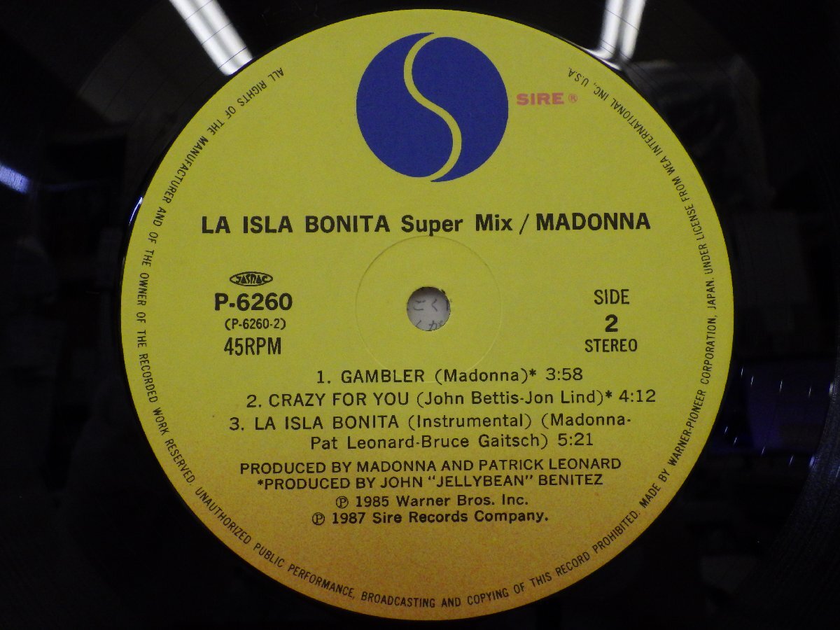 レコード 帯 Madonna マドンナ La Isla Bonita ラ イスラ ボニータ SUPER MIX 【 E+ 】 E10966Zの画像4