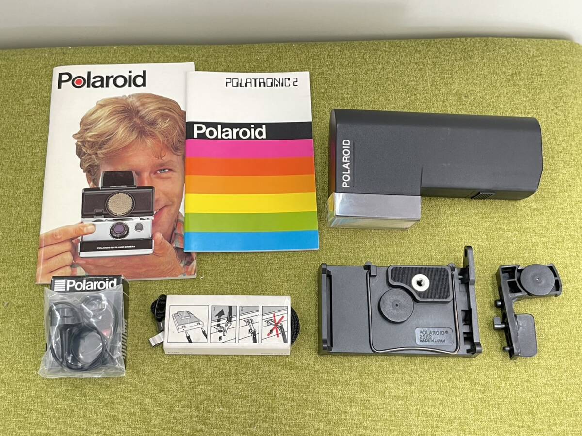 POLAROID SX-70 LAND CAMERA SONAR ポラロイド ストロボ 付属品多数 ジャンクの画像10