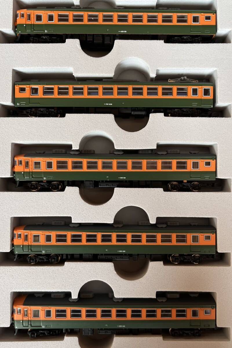 ☆新品同様・送料込☆ Tenshodo 天賞堂85003 165系 直流急行電車 （冷房改造車 原型ライト）低屋根 基本3両＋シールドビーム先頭車2両付き