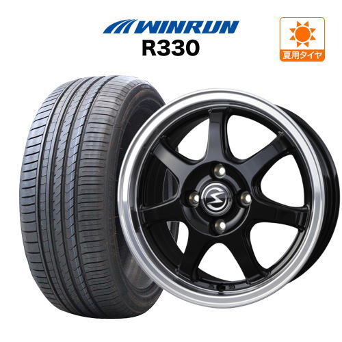 サマータイヤ ホイール 4本セット BADX エスホールド S-7S ウインラン R330 165/55R15_画像1