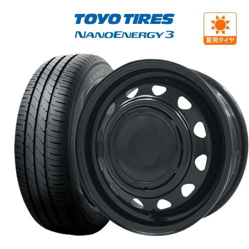 サマータイヤ ホイール 4本セット ウェッズ スチール ネオキャロ TOYO ナノエナジー 3 155/65R14_画像1