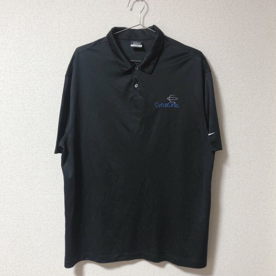 NIKE ナイキゴルフ 半袖ポロシャツ ドライフィット ゴルフウェア ブラック XLサイズの画像1