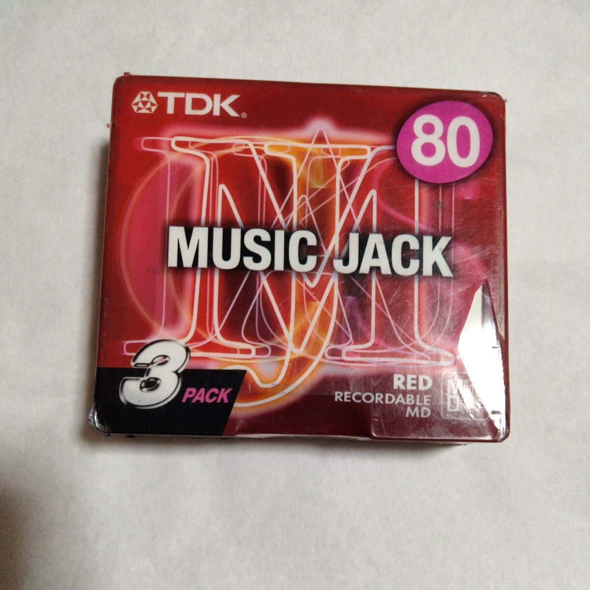 TDK MD ミニディスク80分用 MUSIC JACK80 3枚パック 未使用品 （外装一部破れあり）の画像1