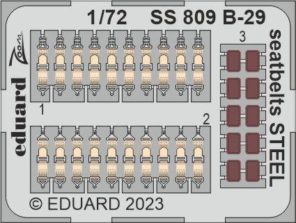 エデュアルド ズーム1/72 SS809 Boeing B-29 Superfortress seatbelts for Academy and Hobby 2000 kits_画像1