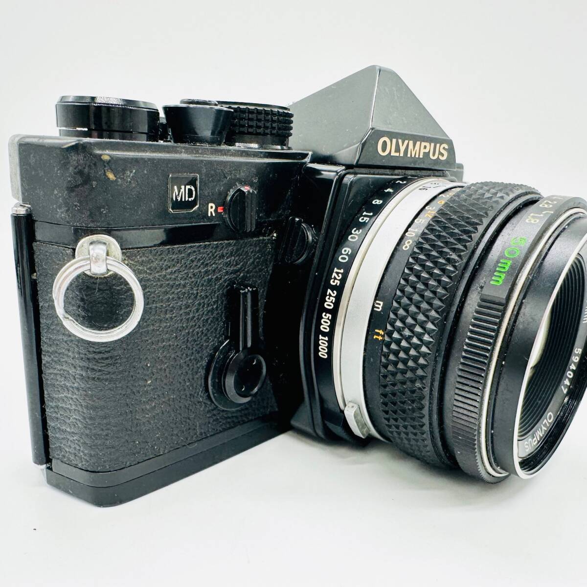 OLYMPUS OM-1 F.ZUIKO 1:1.8 ｆ50㎜ オリンパス ブラックボディ シャッター音〇 一眼レフ ジャンク扱い 1円出品 カビあり 中古品 3444の画像10