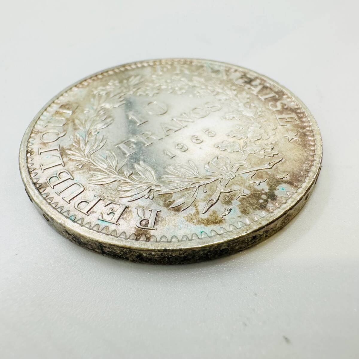 10FRANCS 1965 フランス 外国銀貨 25ｇ LIBERTE EGALITE FRATERNITE 保管品 変色有り 貨幣 古銭 ヨーロッパ アンティーク コイン 3598の画像9