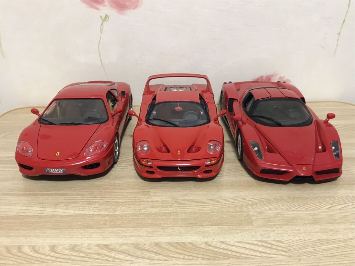 送料無料　1/18 フェラーリ 360モデナ F50 エンツォ ミニカーセット ホットウィール ブラーゴ HOTWHEELS BURAGO FERRARI MODENA ENZO_画像9