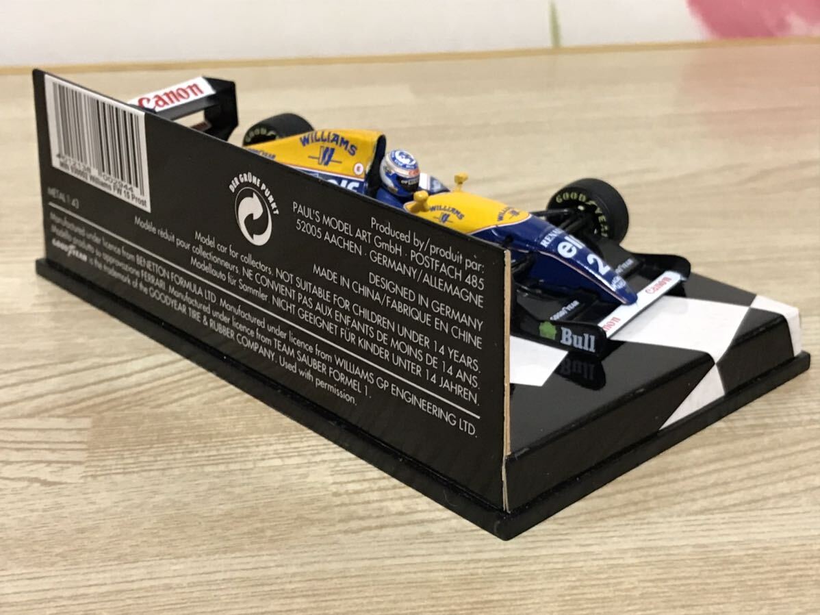 送料無料 1/43 ウィリアムズ ルノー FW15 フォーミュラーカー ミニカー ミニチャンプス MINICHAMPS WILLIAMS RENAULT A.PROST プロストの画像4