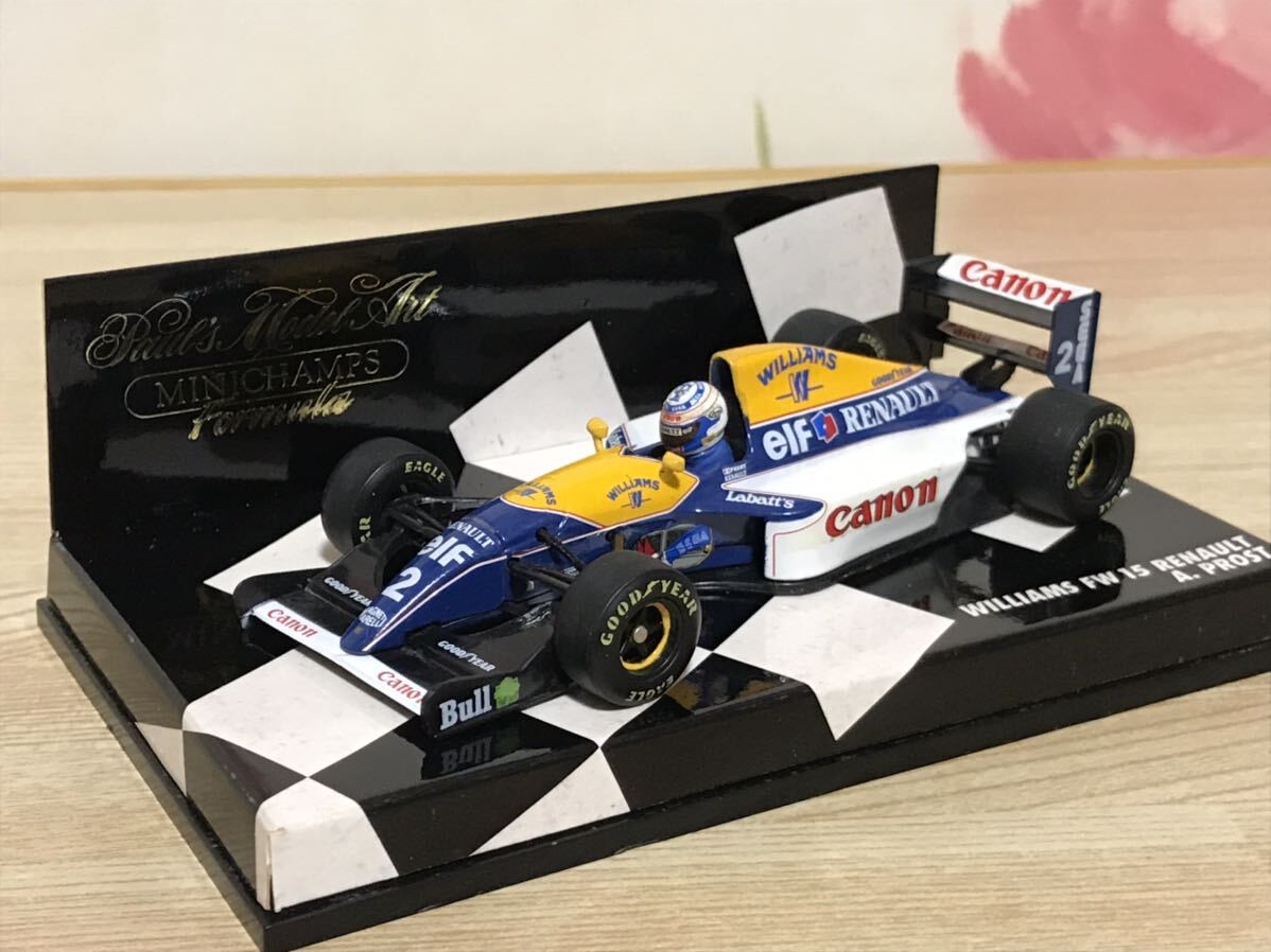 送料無料 1/43 ウィリアムズ ルノー FW15 フォーミュラーカー ミニカー ミニチャンプス MINICHAMPS WILLIAMS RENAULT A.PROST プロストの画像2