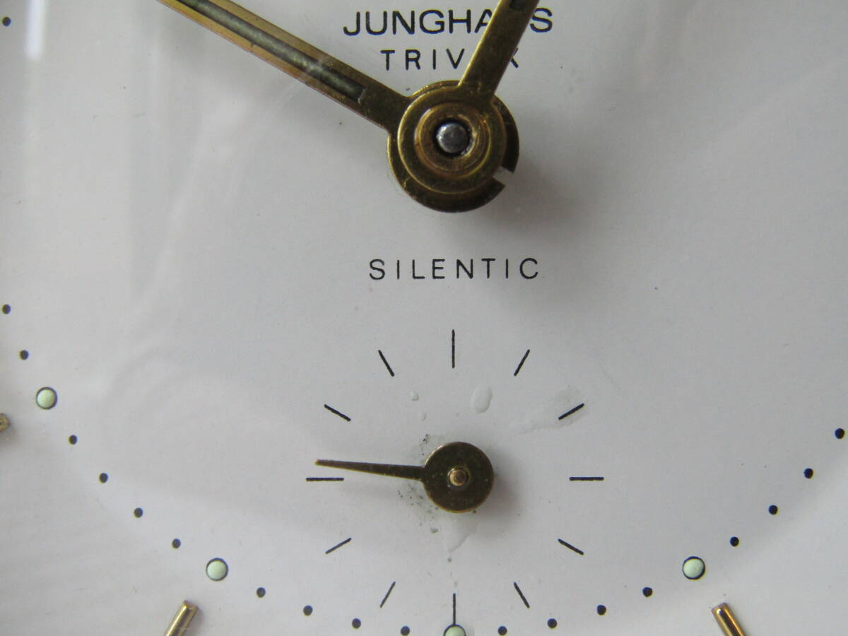 目覚まし時計 ユンハンス 可愛い赤色 三段階アラーム 置き時計 からくり時計 手巻きゼンマイ時計 アンティーク 使用中 // セイコー 精工舎の画像4