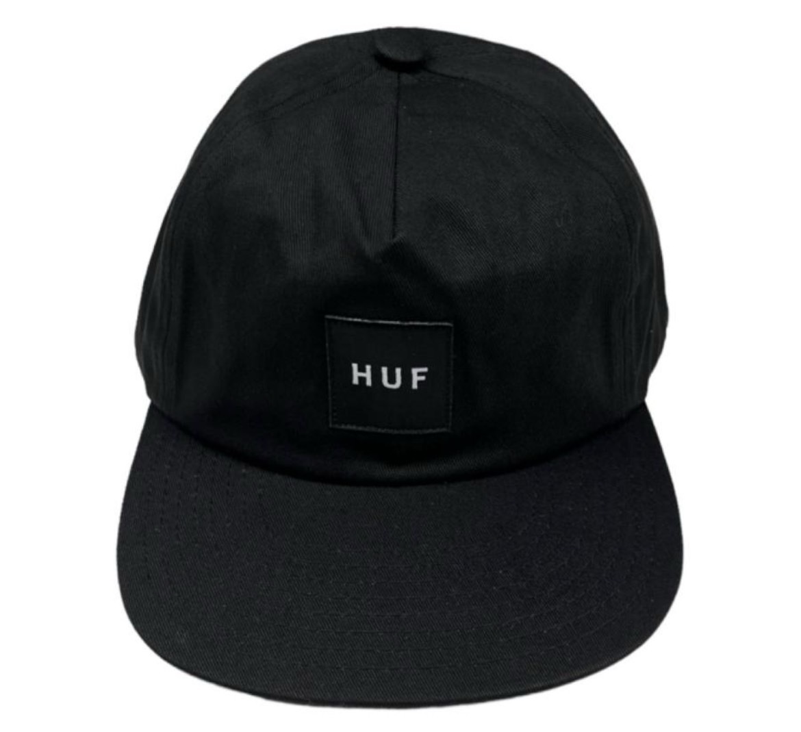 ハフ キャップ 帽子 HT00714 コットン素材 ブラック ワンサイズ ボックスロゴ フラットバイザー ユニセックス HUF SET BOX SNAPBACK 新品の画像2