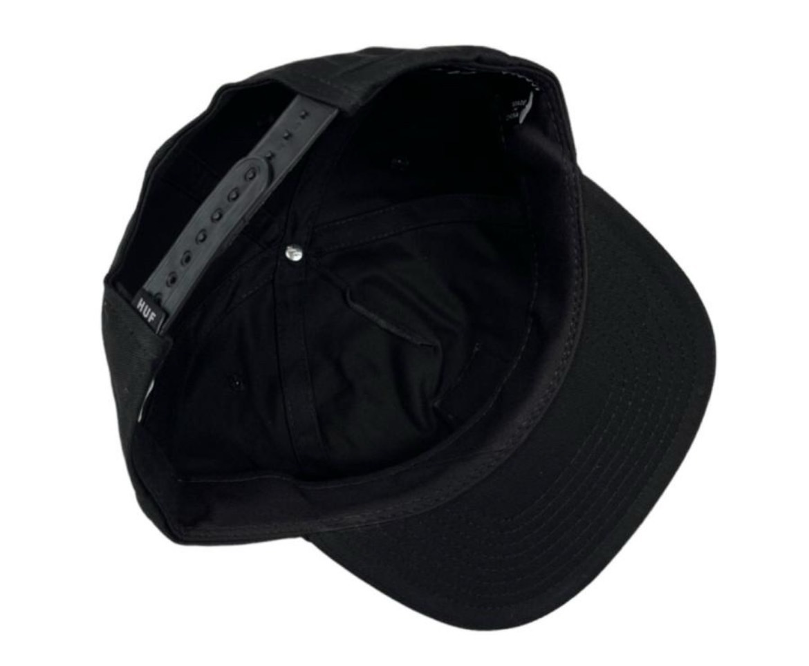 ハフ キャップ 帽子 HT00714 コットン素材 ブラック ワンサイズ ボックスロゴ フラットバイザー ユニセックス HUF SET BOX SNAPBACK 新品の画像4