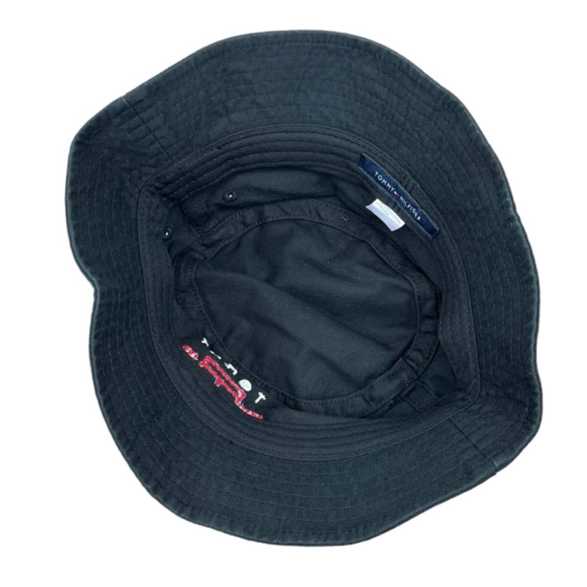 トミーヒルフィガー 帽子 バケットハット 69J9658 コットン素材 刺繍ロゴ ブラック ワンサイズ TOMMY HILFIGER MENS JEFF BUCKET HAT 新品の画像4