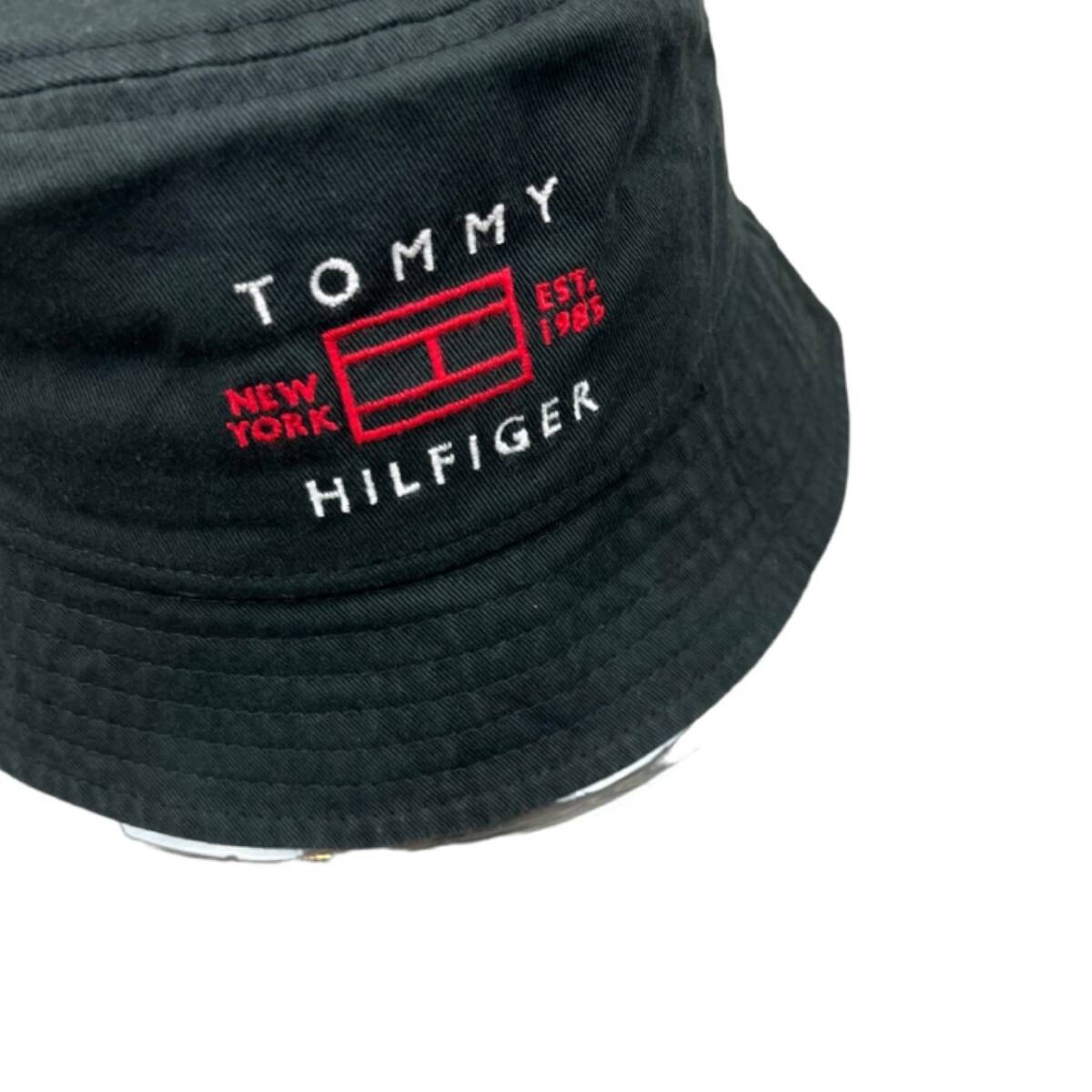 トミーヒルフィガー 帽子 バケットハット 69J9658 コットン素材 刺繍ロゴ ブラック ワンサイズ TOMMY HILFIGER MENS JEFF BUCKET HAT 新品の画像2