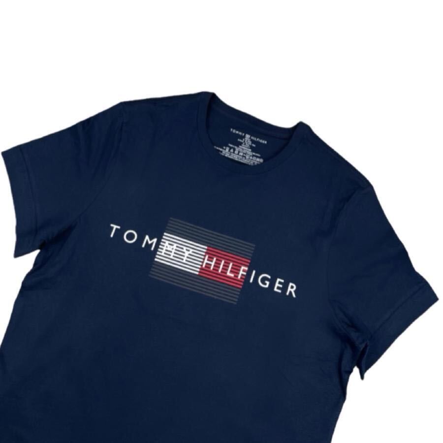 トミーヒルフィガー トップス 半袖Tシャツ 09T4325 コットン プリントロゴ ネイビー Lサイズ TOMMY HILFIGER S/S CREW NECK 新品の画像6