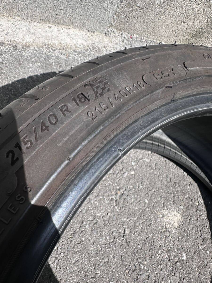 MICHELIN PILOT SPORT4 215 40 18 2本 B パンク修理ありの画像7