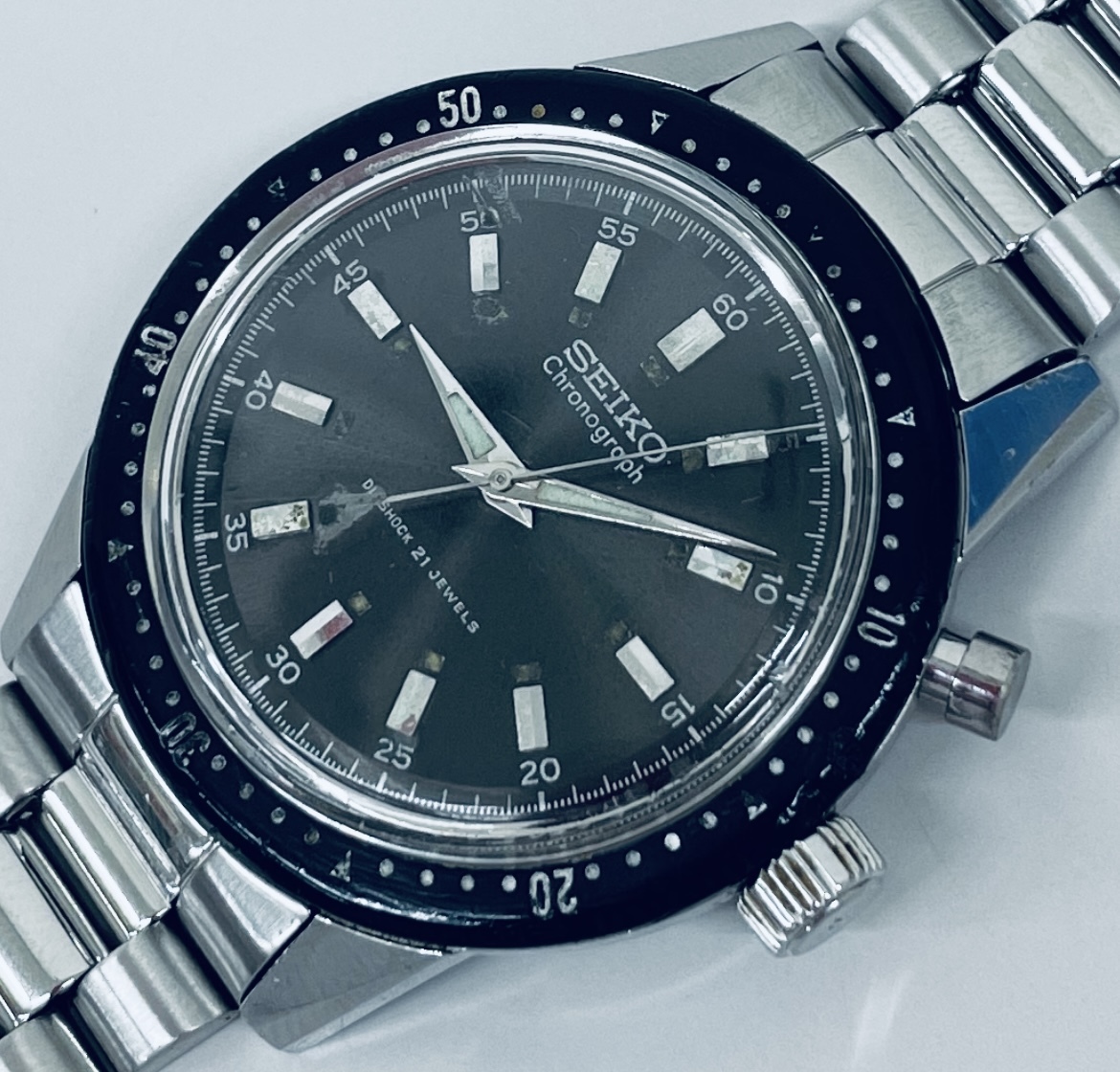 SEIKO 初期型 セイコー ワンプッシュクロノ 東京オリンピックモデル 聖火マーク 45899 手巻き